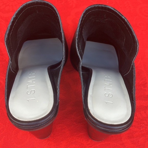 1. STATE Buttery Soft Black Leather Open Toe Chunky Block Heeled Mules - Picture 10 of 17